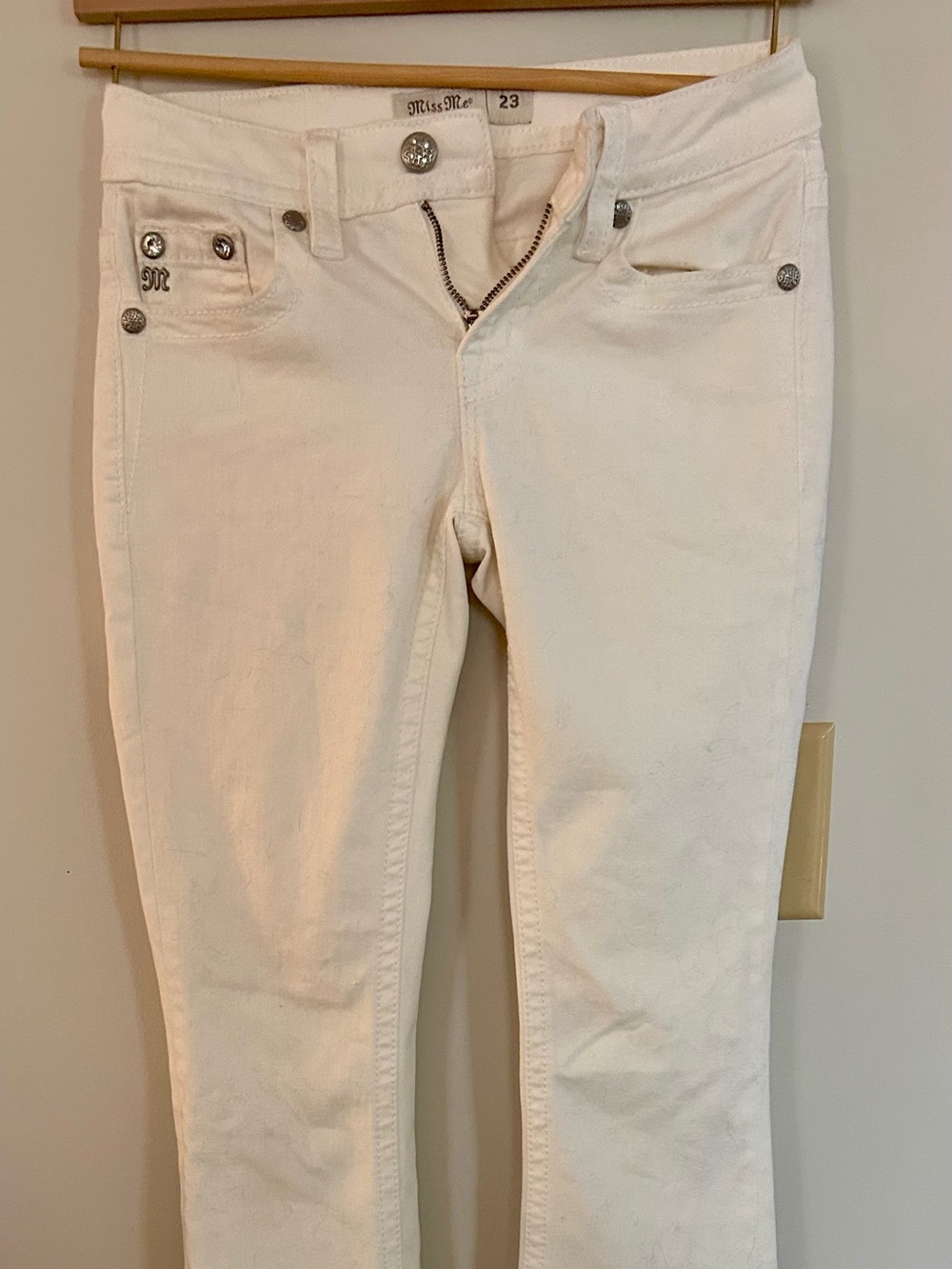 Miss Me Cream Flare Jeans